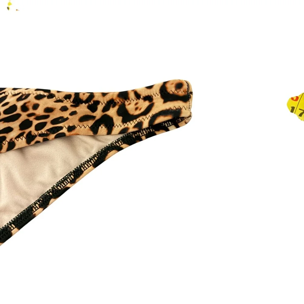 Victoria's Secret Leopard Print Bikini‎ Bottom High Leg V-Front Swim Small